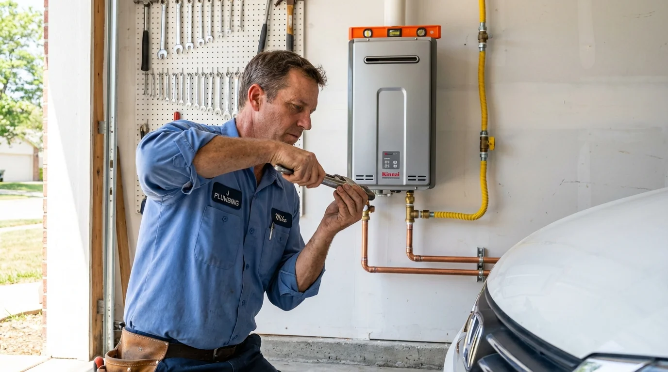 Tankless water heater installation by a Johns Plumbing LLC plumber in Carencro